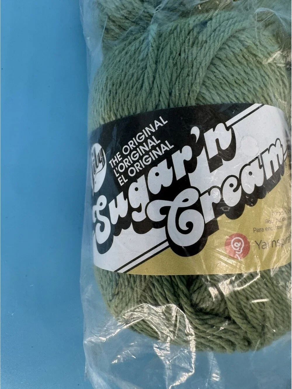 6 Lily Sugar’n Cream Yarn Skeins Sage Green 100% Cotton 2.5 oz 120 yd Sealed